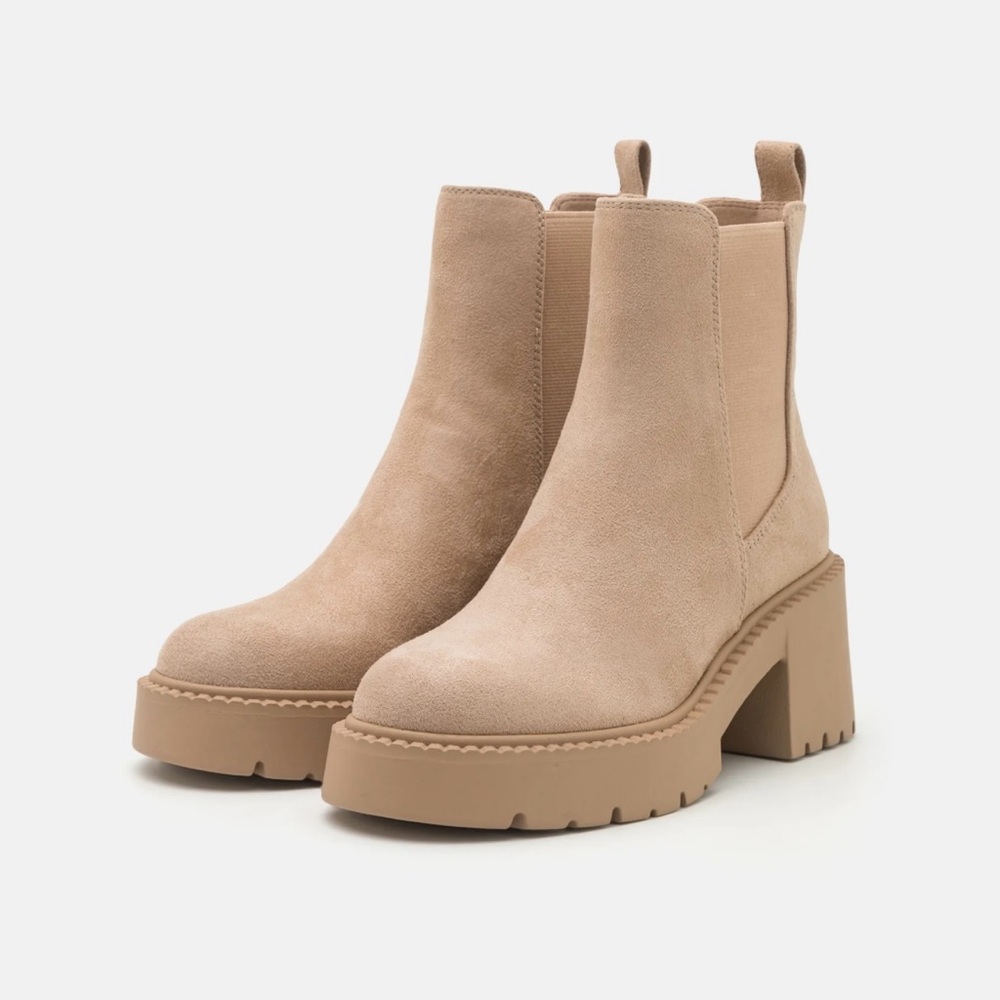 Dark Taupe - Madden Girl Womens Tianna Faux Suede Ankle Chelsea Boots Shoes NWT